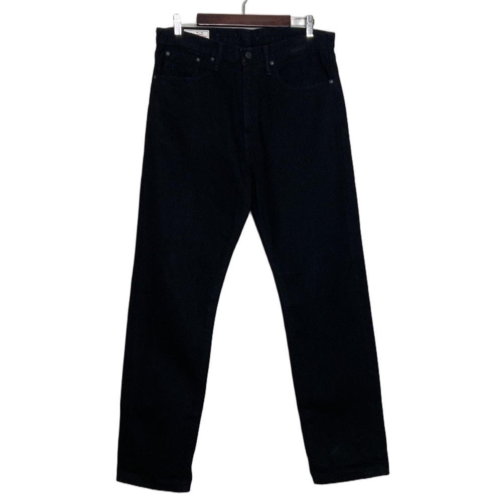 Gap Selvedge Jeans Mens 32 x 32 Black Wash Straight Leg Zip Fly Rockabilly Retro